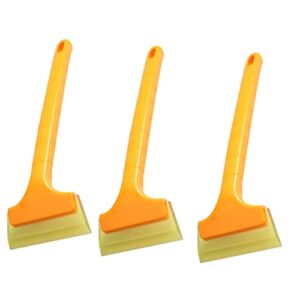 villcase 3pcs scraper deicing car brush auto cleaning shovel plastic removal mud lawn outdoor ice supplies garden winter automobile snow yellow clean for sand windshield home tool