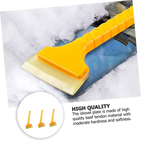 VILLCASE 3pcs Scraper Deicing Car Brush Auto Cleaning Shovel Plastic Removal Mud Lawn Outdoor Ice Supplies Garden Winter Automobile Snow Yellow Clean for Sand Windshield Home Tool