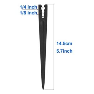 Irrigation Drip Support Stakes 1/8" 1/4" Tubing Hose for Vegetable Gardens Flower Beds Herbs Gardens Black 100 Pack