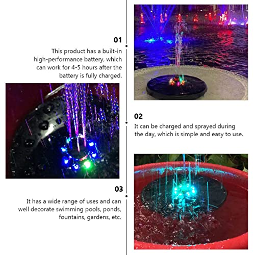 Yardwe 1 Set Power Styles Decoration and Tank of Lights Outdoor Pool Garden Nozzle Led Mini Light with Water Fish Landscape Bath Flashing Solar Pump Floating Fountain Aquarium Powered