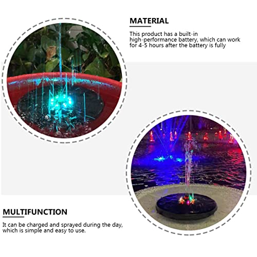 Yardwe 1 Set Power Styles Decoration and Tank of Lights Outdoor Pool Garden Nozzle Led Mini Light with Water Fish Landscape Bath Flashing Solar Pump Floating Fountain Aquarium Powered