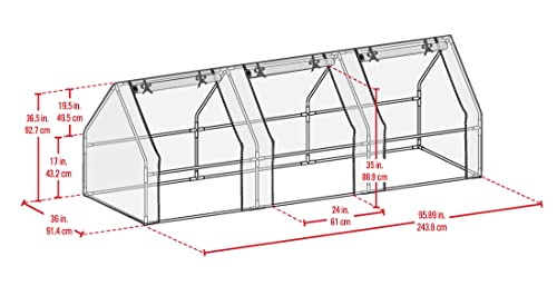 ShelterLogic 3' x 8' x 3' GrowIT Small Garden Greenhouse for Outdoors, Easy-Access & Durable