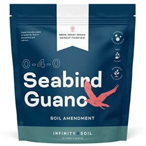 infinity soil – seabird guano – sustainable and natural soil amendment – seabird waste rich in phosphate and calcium – increases foliage, blooms and fruit – 5 lbs