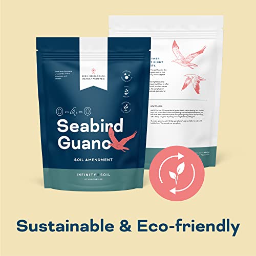 Infinity Soil - Seabird Guano - Sustainable and Natural Soil Amendment - Seabird Waste Rich in Phosphate and Calcium - Increases Foliage, Blooms and Fruit - 5 LBS