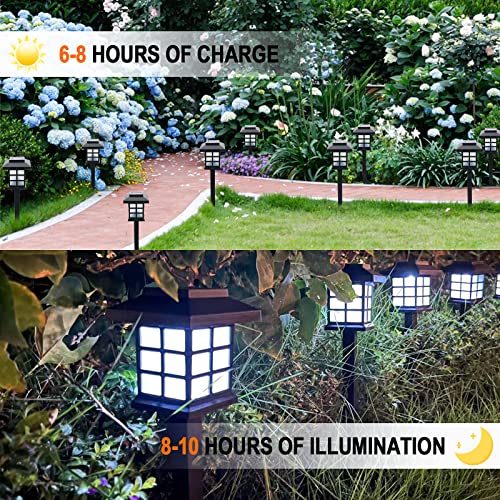 WILUX Solar Outdoor Lights 12 Pack, Solar Pathway Lights Waterproof, 8-10 Hours Long-Lasting LED Landscape Lighting, Solar Garden Lights, Solar Lights for Walkway, Path, Driveway, Yard, Patio & Lawn