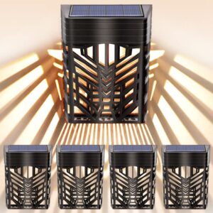 adv-one solar deck lights,solar fence lights outdoor waterproof led garden decorative lights,auto on/off fence post solar lights for post,yard,front door,patio,pool,warm white (4pc)