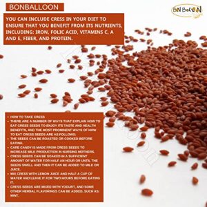 bonballoon (14 oz / 400 gm) Organic Herbal Garden Cress Seed Seeds Lepidium Sativum Halim Chandrashoor Chandrasur Cresson De Fontaine For Agriculture & Health حب الرشاد