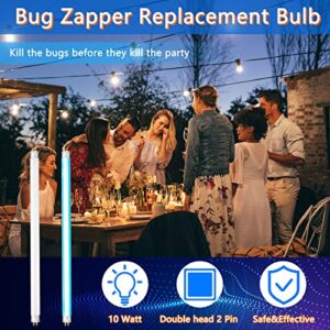 Kittmip 4 Pack Bug Zapper Replacement Lamp Bulb Light Tube 10w Bug Zapper Light Bulb T8 Replacement Bulb for Bug Zapper Light Bulb for Mosquito for 20w Electronic Bug Zapper Indoor Outdoor Use