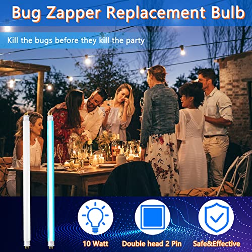 Kittmip 4 Pack Bug Zapper Replacement Lamp Bulb Light Tube 10w Bug Zapper Light Bulb T8 Replacement Bulb for Bug Zapper Light Bulb for Mosquito for 20w Electronic Bug Zapper Indoor Outdoor Use