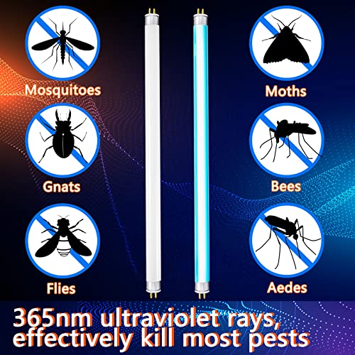 Kittmip 4 Pack Bug Zapper Replacement Lamp Bulb Light Tube 10w Bug Zapper Light Bulb T8 Replacement Bulb for Bug Zapper Light Bulb for Mosquito for 20w Electronic Bug Zapper Indoor Outdoor Use