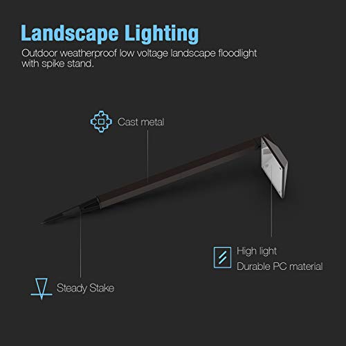 GOODSMANN Low Voltage Landscape Path Lights 8PK Kit 0.6W LED Sidewalk Landscape Lighting 22 Lumen Outdoor Electric Walkway & Pathway Lights Wired Bronze Finish 3100K Warm White with Cable Connectors