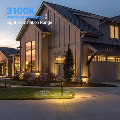 GOODSMANN Low Voltage Landscape Path Lights 8PK Kit 0.6W LED Sidewalk Landscape Lighting 22 Lumen Outdoor Electric Walkway & Pathway Lights Wired Bronze Finish 3100K Warm White with Cable Connectors