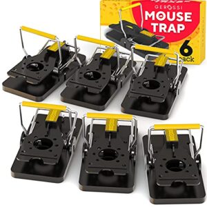 instant mouse mice traps pack of 6 – for house, indoor & outdoor – easy setup & reusable w/powerful spring – quick & effective mousetrap catcher, best traps to remove unwanted rodent from your home
