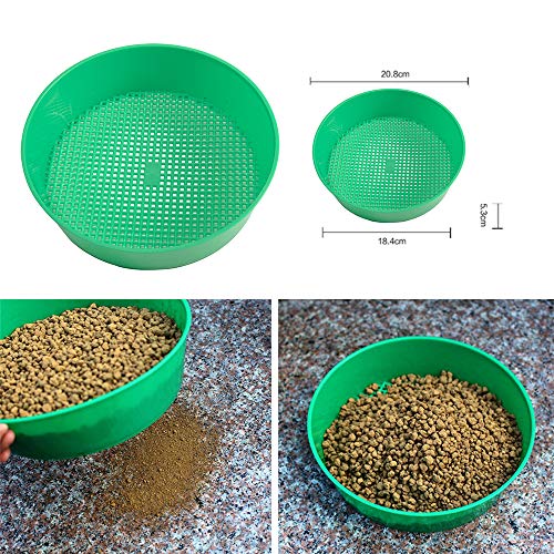 EMVANV Garden Sieve Plastic Mesh Soil Sieve Mesh Screen, Plastic Garden Sieve Riddle Green for Compost Soil Stone Mesh Gardening Tool, for Filtering Earth Stone