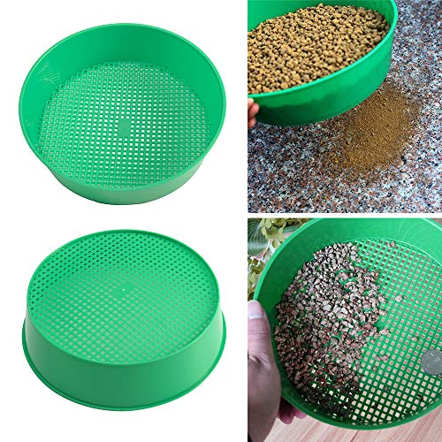 EMVANV Garden Sieve Plastic Mesh Soil Sieve Mesh Screen, Plastic Garden Sieve Riddle Green for Compost Soil Stone Mesh Gardening Tool, for Filtering Earth Stone