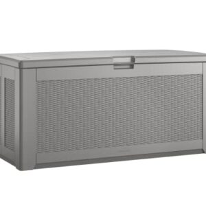 Rubbermaid Outdoor Deck Box, Extra Large, Weather Resistant, Gray for Lawn, Garden, Pool, Tool Storage, Home Organization & Scotchgard Sun and Water Shield, Repels Water, 10.5 Ounces