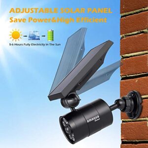 Solar Motion Sensor Lights Outdoor 1400-Lumen 9-Watt(110W Equ.) Aluminum Solar Flood Security Spotlight for Garden Driveway Garages Doorways Decks and Porches, 2-Year 100% Free Warranty(Black 2 Pcs)