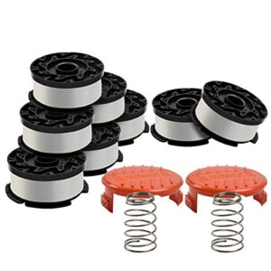 generep weed eater spool for black and decker af-100,30 feet/0.065 inches line string trimmer autofeed system replacement spool (8 spool,2 cap,2 spring)