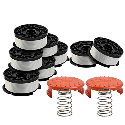 Generep Weed Eater Spool for Black and Decker AF-100,30 Feet/0.065 Inches Line String Trimmer Autofeed System Replacement Spool (8 Spool,2 Cap,2 Spring)