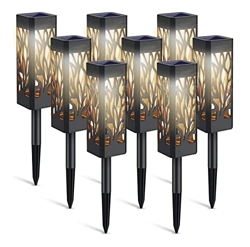 Fiveshops 8 PCS Solar Pathway Light, Garden Lights Solar Powered Lights, Waterproof Solar Ornament Lights for Patio, Yard, Pathway Dusk