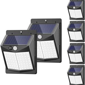 SEZAC Solar Lights Outdoor, [6 Pack/3 Modes/50LED] Motion Sensor Security Lights Solar Security Lights IP 65 Wireless Waterproof Outdoor Lights for Garden Patio Yard Deck Garage Fence Pool