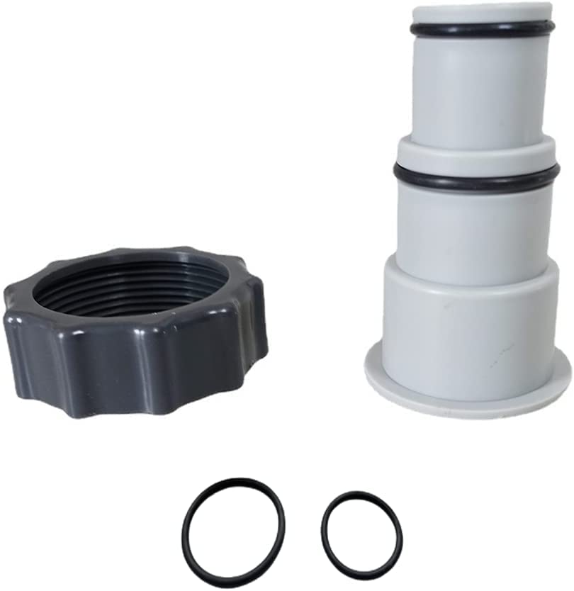 IKSI fits Intex replacement Hose Adapter w/Collar Replace for Intex Fit for 1.5" to 1.25" Hose Adapter Threaded Connection Pumps (2 Pack)