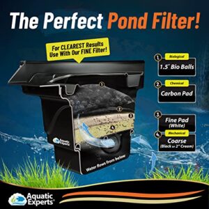 Aquatic Experts Cream COARSE Pond Filter Pad - 2 inch Thick - Bulk Roll Water Garden Filter Pond Media - Made in USA (12" x 36")