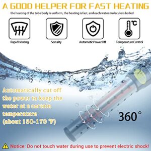 Immersion Water Heater Bucket Heater 1500W Portable Water Heater for Bathtub with Stainless Steel Guard and Digital LCD Thermometer Suitable for bathtubs(Not Suitable for Swimming Pool)