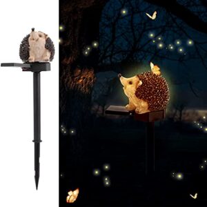 bqoqb upgraded solar garden lights outdoor decor, solar hedgehog stake lights led, ip65 waterproof hedgehog yard patio decorative lights（sit）