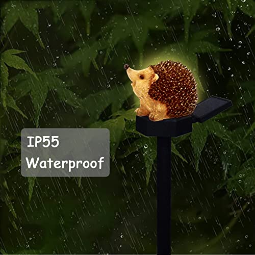 BQOQB Upgraded Solar Garden Lights Outdoor Decor, Solar Hedgehog Stake Lights LED, IP65 Waterproof Hedgehog Yard Patio Decorative Lights（Sit）