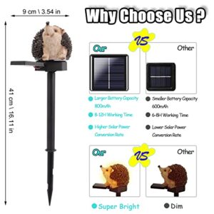 BQOQB Upgraded Solar Garden Lights Outdoor Decor, Solar Hedgehog Stake Lights LED, IP65 Waterproof Hedgehog Yard Patio Decorative Lights（Sit）