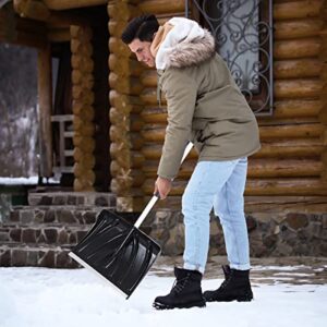 18-Inch Snow Shovel with D-Grip Handle and Durable Aluminum Edge Blade. 53" Heavy Duty Snow Shovel for Driveway, Yard.