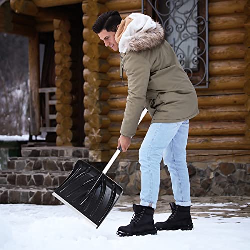 18-Inch Snow Shovel with D-Grip Handle and Durable Aluminum Edge Blade. 53" Heavy Duty Snow Shovel for Driveway, Yard.