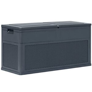(fast shipments)deck box cover waterproof patio storage box cover outdoor back yard large deck storage box covers protector for winter garden storage box 84.5 gal anthracite
