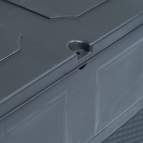 (Fast Shipments)Deck Box Cover Waterproof Patio Storage Box Cover Outdoor Back Yard Large Deck Storage Box Covers Protector for Winter Garden Storage Box 84.5 gal Anthracite