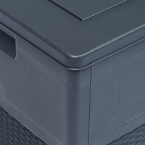 (Fast Shipments)Deck Box Cover Waterproof Patio Storage Box Cover Outdoor Back Yard Large Deck Storage Box Covers Protector for Winter Garden Storage Box 84.5 gal Anthracite