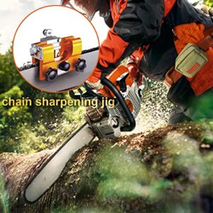 Chainsaw Chain Sharpening Jig, Chainsaw Sharpener Kit with Carrying Bag & Cleaning Brush, Hand-Crank Fast Chain Saw Sharpener Tool for 4"-22" Chain Saws & Electric Saws, Lumberjack, Garden Worker