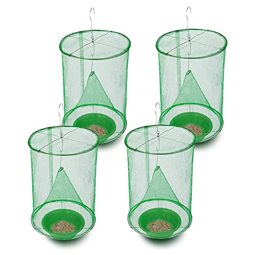 Fly Refill 4 Pack Fly Outdoor Hanging,Ranch Fly,Fly for Outdoor Garden,Farm, Yard Fudge Flies (A, One Size)