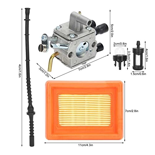 Lawn Mower Replacement Parts Carburetor Air Filter Fuel Pipe Set Replacement Compatible with STIHL FS400 FS450 FS480 FS 400 450 480 Lawn Mower Carburetor Garden Access (Color : As Shown)