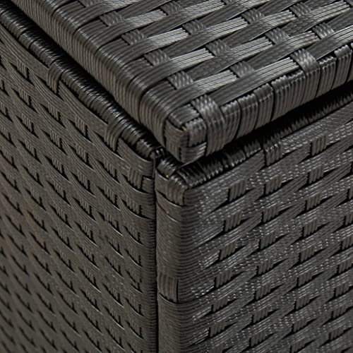 FIRBNUS Patio Storage Box Poly Rattan 39.3"x19.6"x19.6" Black Garden Storage Chest Daily Outdoor Use Spacious Trunk Box for Storing Blankets Cushions Pool Toys Gardening Supplies Books Pillow