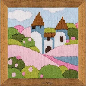 pink garden counted cross stitch kit-4.75″x4.75″ 10 count