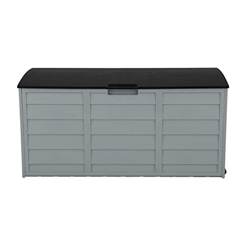 75 Gallon Storage Deck Box Polypropylene Resin Outdoor Shed Garden Garage Patio Organizer Patio suitable for Patio Furniture Cushions, Pool Toys, Garden Tools, Garden Games and Toys, Pet Supplies