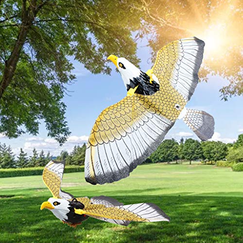 Hibye Hanging Flying Bird Luminous Eagle with Music Repellent Bird Scarer Garden Decoration Portable Household Gardening