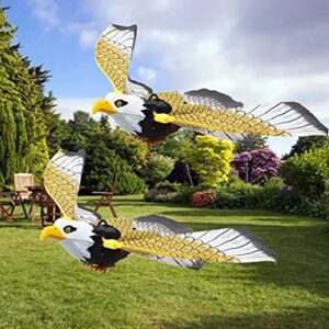 Hibye Hanging Flying Bird Luminous Eagle with Music Repellent Bird Scarer Garden Decoration Portable Household Gardening