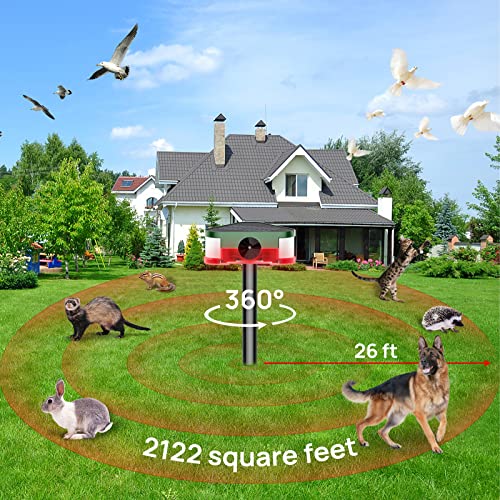 Meilen 360° Solar Ultrasonic Animal Repeller - Protect Your Garden with Remote Control,Motion Detection & IP65 Waterproof,Repels Cat,Raccoon,Skunk,Rabbit,Squirrels