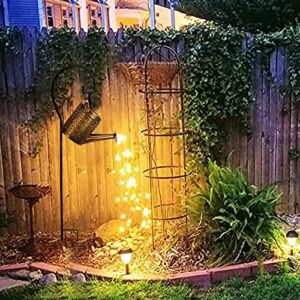 solar watering can with lights, solar waterfall lights outdoor garden decorations, watering can landscape light large hanging lantern,for yard porch lawn backyard landscape pathway