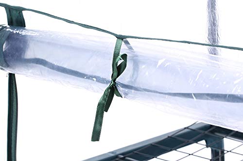 UWIOFF 4-Tier Greenhouse Replacement Cover Clear PVC Greenhouse Replacement Cover with Roll-Up Zipper Door - 27" L x 19" W x 61" H (Cover ONLY)