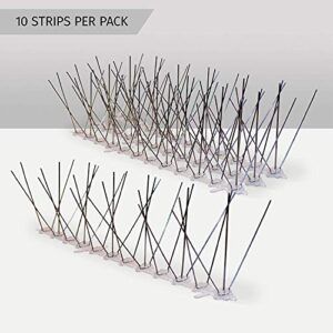 Aspectek Stainless Steel Pre-Assembled Bird Spikes 10 Feet (3 Meters), Bird Deterrent Kit with Transparent Silicone Glue