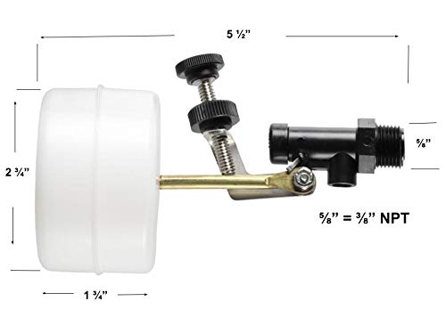 Float-Tec Letro Pentair T26 ABS Plastic Float Valve EZ Adjustment autofill Water Filler Leveler