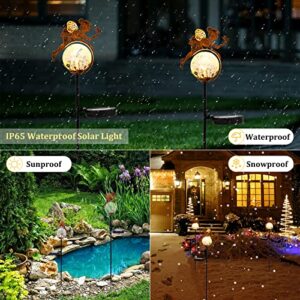 Garden Decor Outdoor Solar Fairy Lights - Spring Garden Light Metal Stakes Yard Art Decorations, Waterproof LED Solar Lights for Garden Gifts Patio Lawn Backyard Landscape